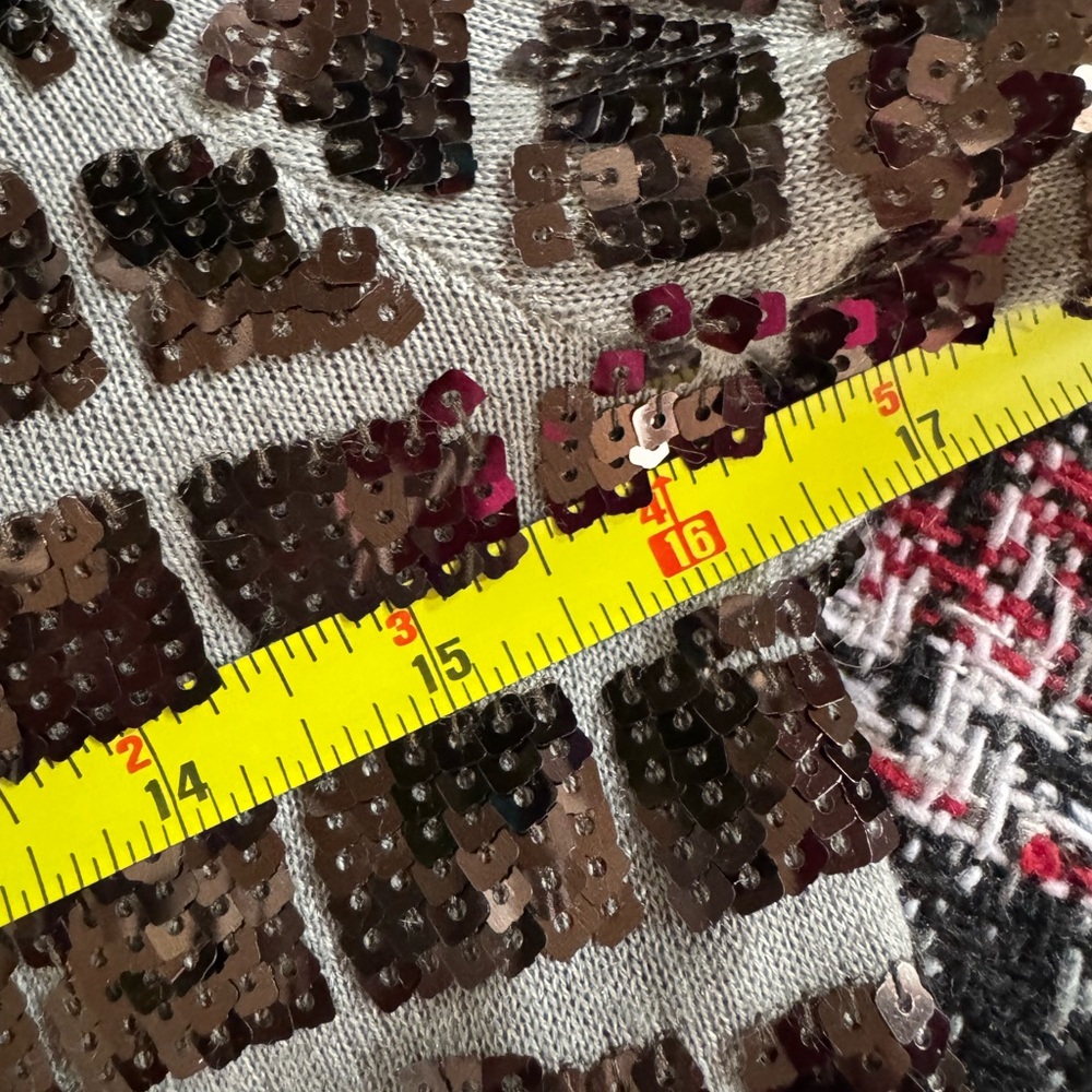 Halogen embellished sequin wool blend cardigan - Picture 7 of 8